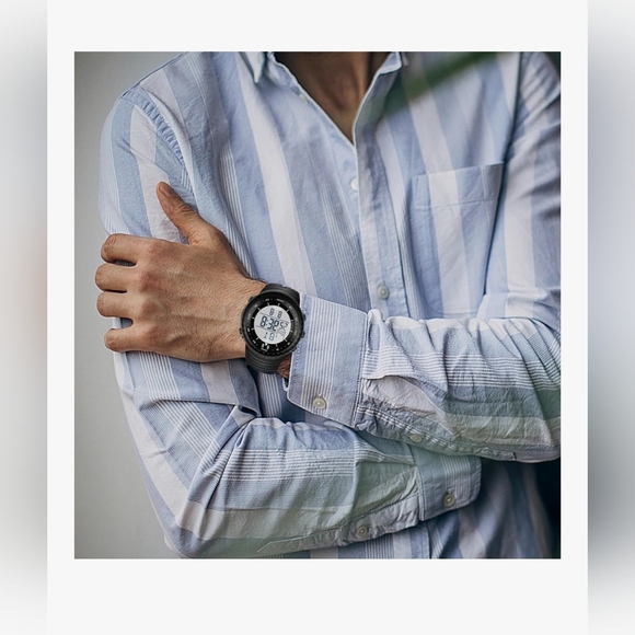 Men's Black Digital Tactical Sports Watch Waterproof with LED Backlight … - Picture 6 of 7